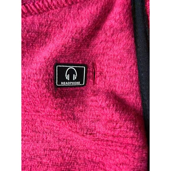 Calvin Klein Performance Full Zip Jacket Women’s Large  Pink Black Knit Sweater - Picture 8 of 9